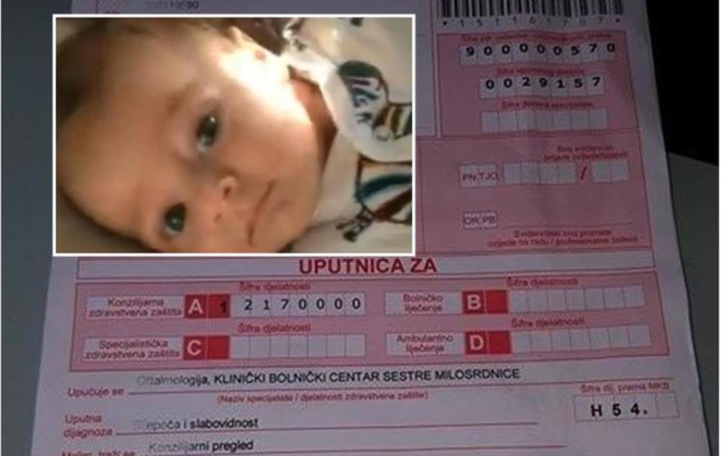 DOBRI LJUDI POMOZITE! Beba iz Dubrovnika treba na operaciju  kako ne bi ostala slijepa