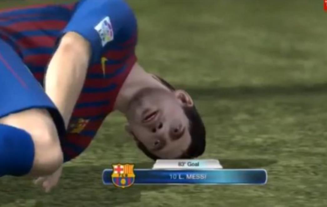  Morbidni glitch u igri FIFA 14: Messi "umire" nakon postignutog gola