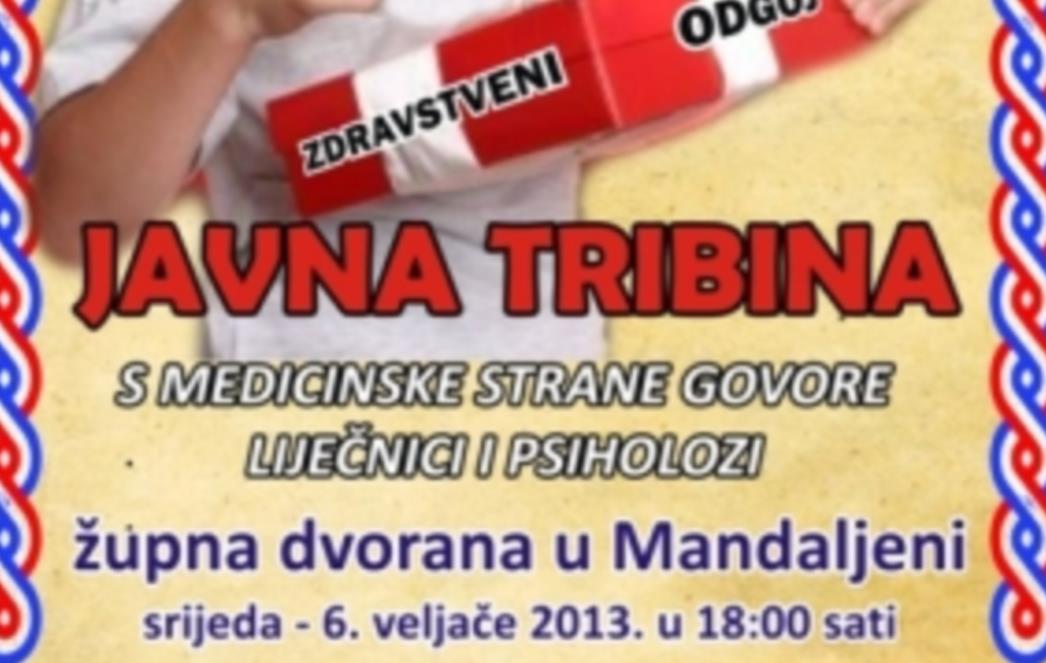 Javna tribina o uvođenju zdravstvenog odgoja u Mandaljeni
