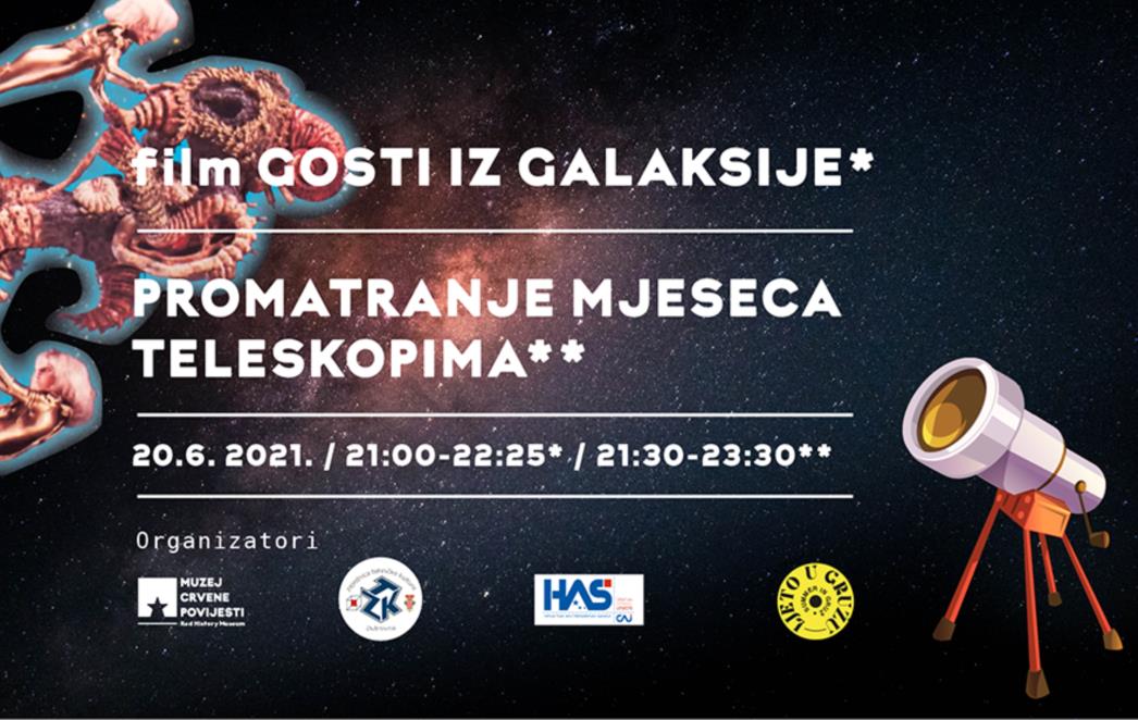Astro večer u Gružu promatranje Mjeseca i "Goste iz galaksije"