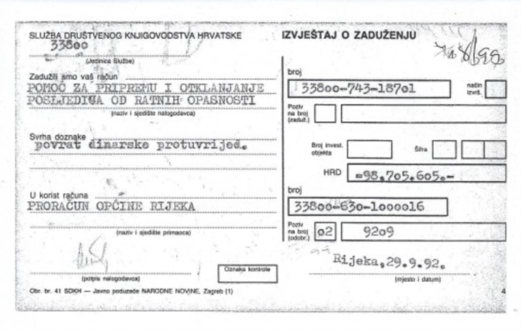 Općina Rijeka dobila je 430, a ne 880 tisuća maraka