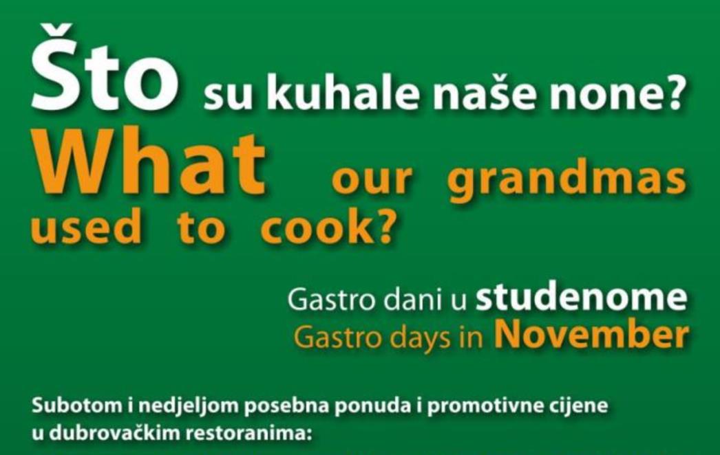 'Što su kuhale naše none' u dubrovačkim restoranima!