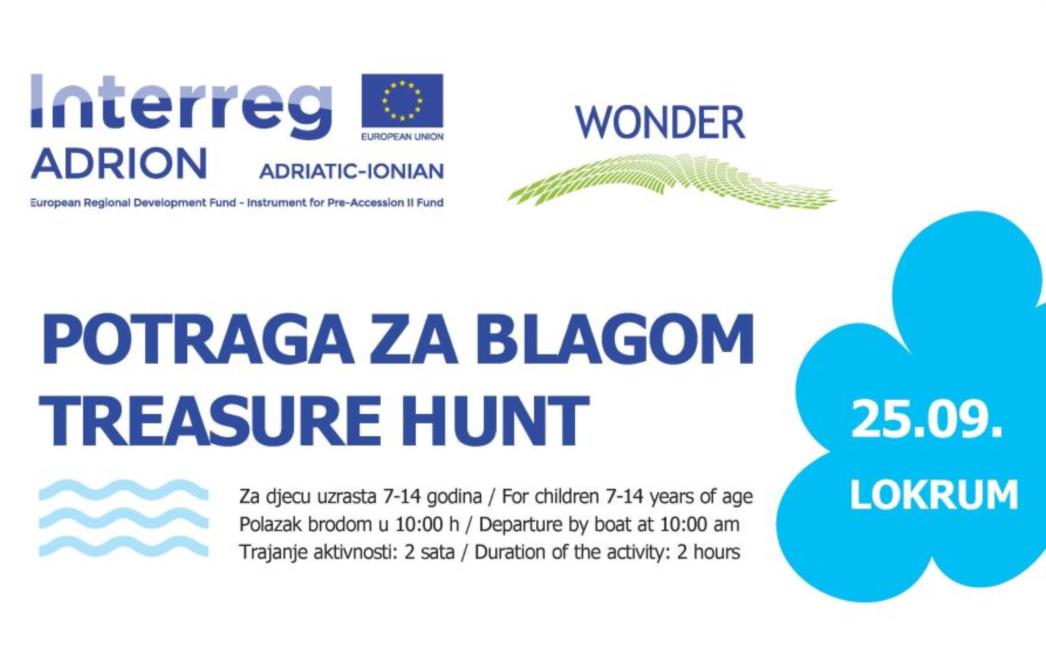 Potraga za blagom na Lokrumu za djecu osnovnoškolske dobi u sklopu EU projekta WONDER
