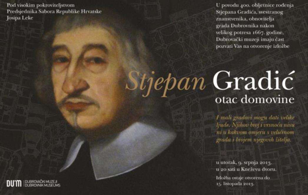 PETKOM U PET: Besplatna stručna vodstva za Dubrovčane kroz izložbu 'Stjepan Gradić, otac domovine'