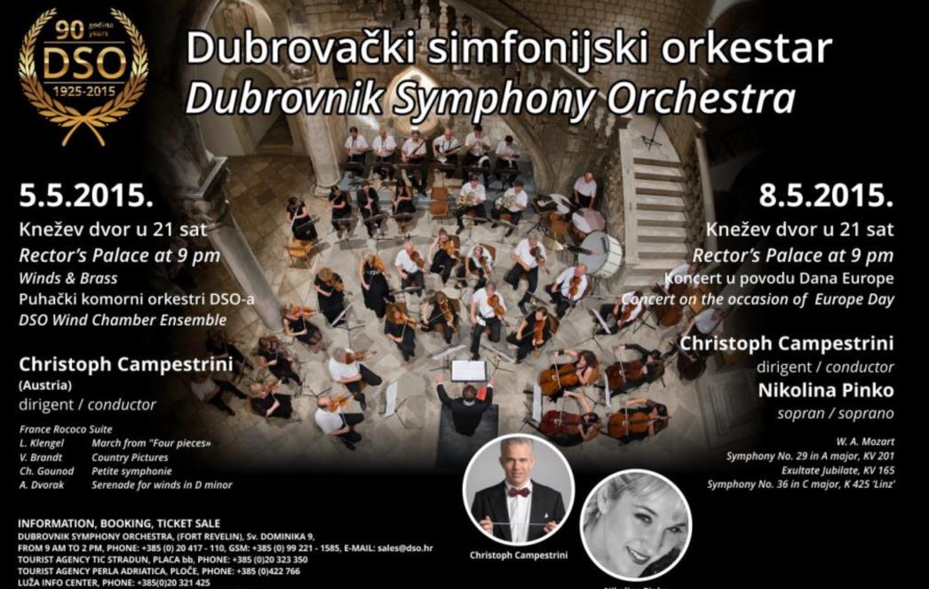 POVODOM DANA EUROPE: Koncert Dubrovačkog simfonijskog orkestra u Kneževu dvoru 