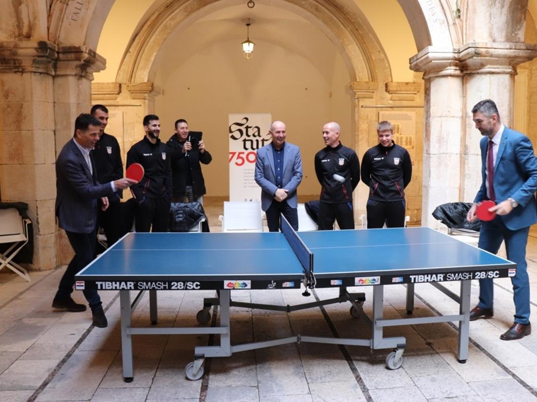 Prijem za Hrvatsku stolnotenisku reprezentaciju, sutra se igra kvalifikacijska utakmica u Dubrovniku