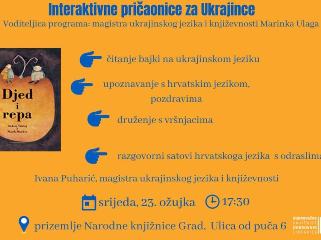 Kreću interaktivne pričaonice za Ukrajince