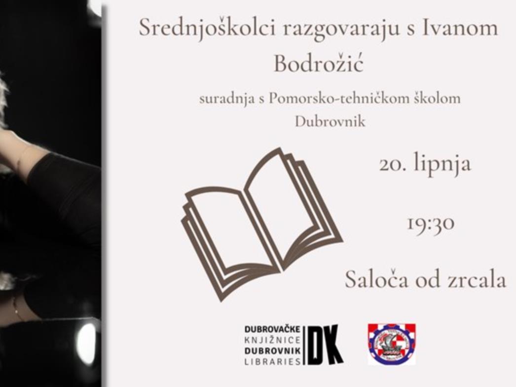 Dubrovački srednjoškolci družit će se na književnoj večeri s Ivanom Bodrožić