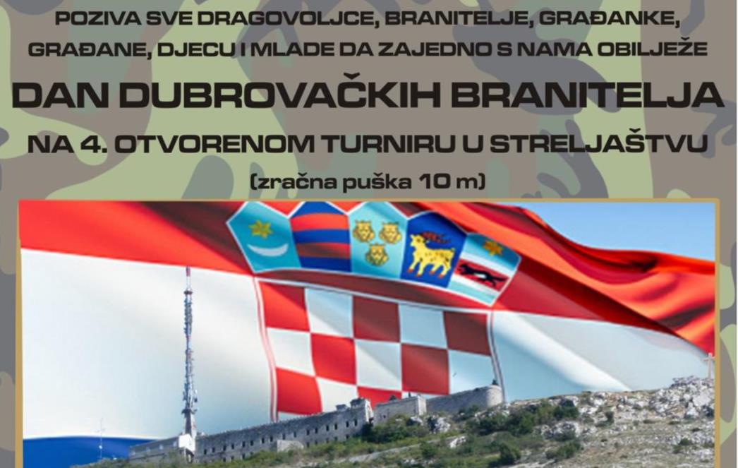 Streljačko društvo Dragovoljac organizira  turnir povodom Dana dubrovačkih branitelja