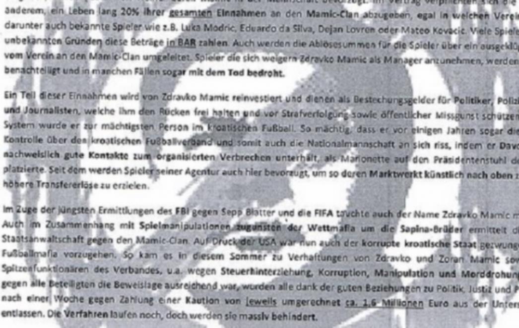 Uoči utakmice Dinama i Bayerna gledateljima na Allianz Areni dijelit će pet tisuća letaka protiv Mamića