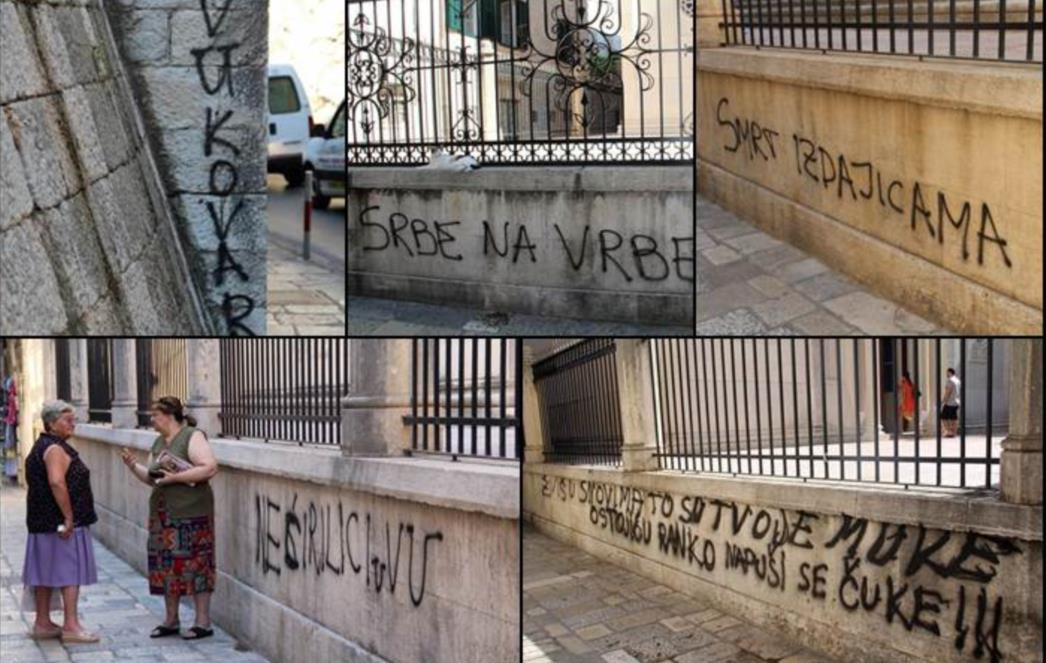 Grafitima išarane tvrđava Minčeta i Pravoslavna crkva u Dubrovniku(FOTO) 