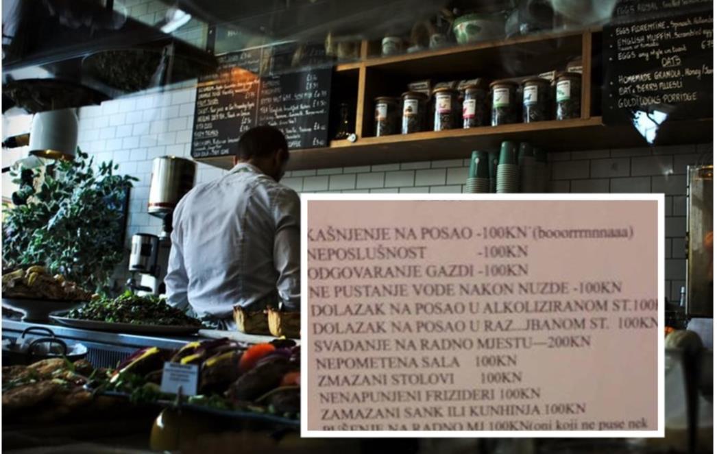 NEMA ŠALE Pogledajte ovaj suludi popis   konobarskih    grijeha i  predviđene kazne