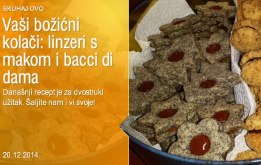 Vaši božićni kolači: linzeri s makom i bacci di dama