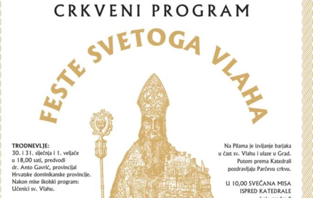 Objavljen crkveni program proslave Feste sv. Vlaha 2016.