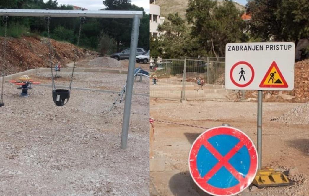 Nakon objave na  našem portalu, Vlahušić ogradio nezavršeno dječje igralište 