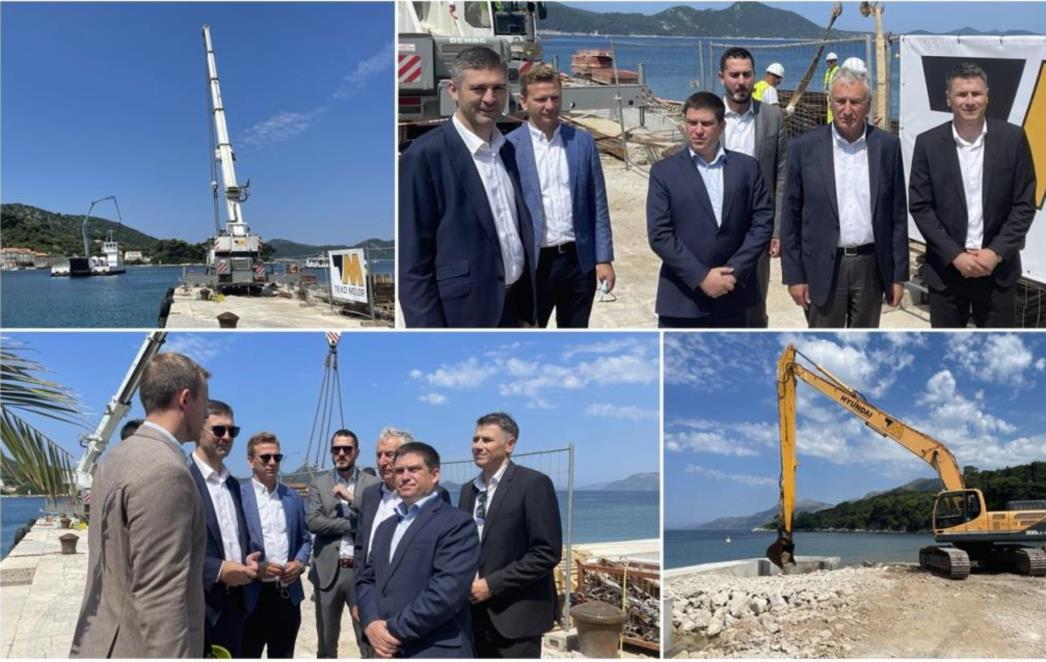 Gradonačelnik s ministrom Butkovićem obišao radove na izgradnji luke na Kalamoti