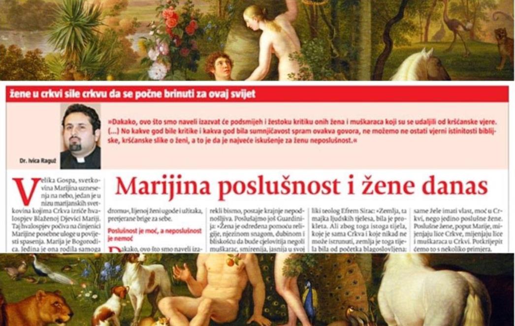 POVODOM VELIKE GOSPE ŽENE UPOZORILI: Ako traže jednakost, neposlušne su i ne žele imati glavu - muškarca ili Krista