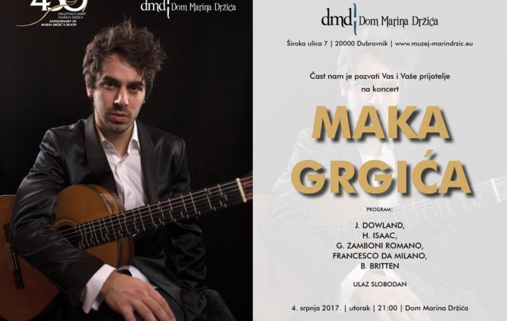Koncert  Mak Grgića  u Domu Marina Držića