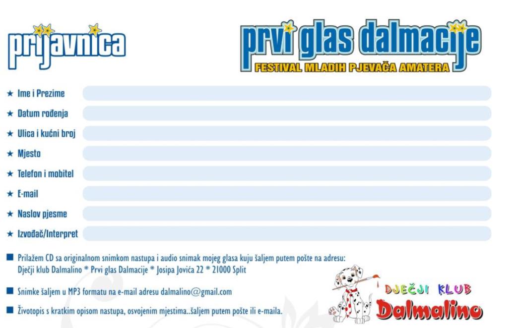 Raspisan natječaj za sudjelovanje na Festivalu pjevača amatera Prvi Glas Dalmacije