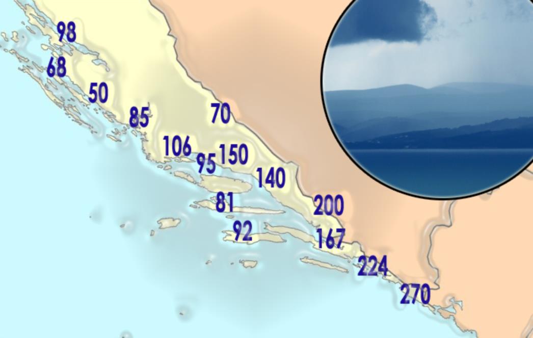 Jug Dalmacije već oborio oborinske rekorde za travanj, slijedeći vikend sunce i 25°C!