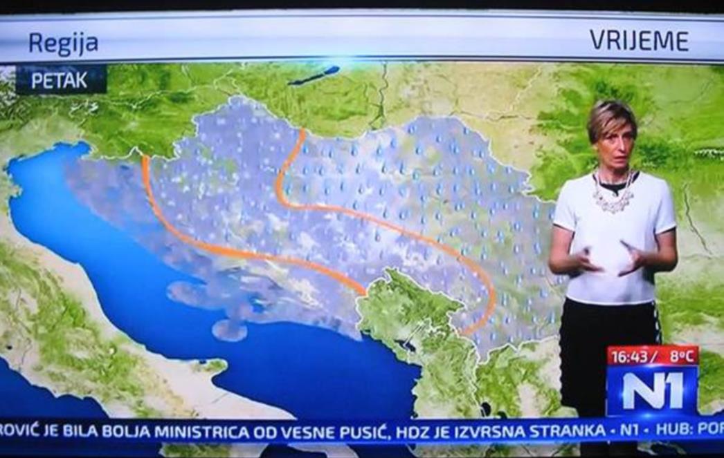 Televizija 'regiona': N1 televizija i prognozom vremena dokazuje da je Jugoslavija tu! (FOTO)