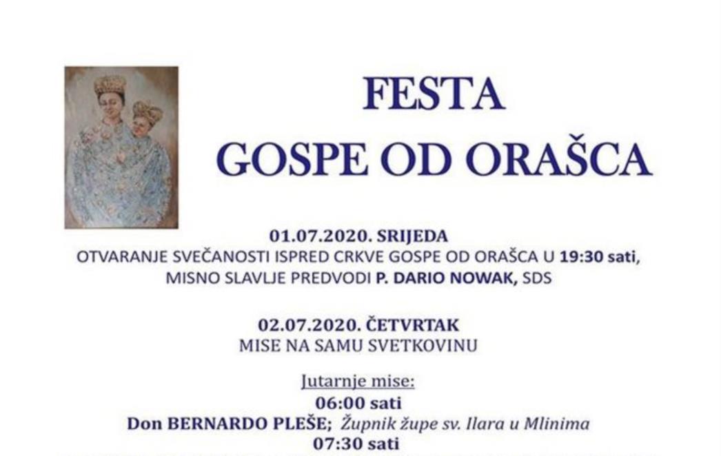 Dubrovačka biskupija: Sutra svečana proslava Gospe od Orašca