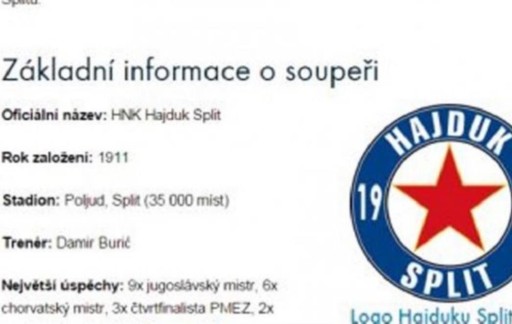 Kiks ili provokacija? Ovako su Česi predstavili Hajduk