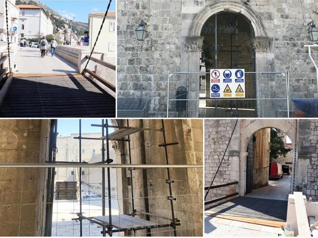 Radovi na Vratima od Ponte i na drvenom mostu na Pločama