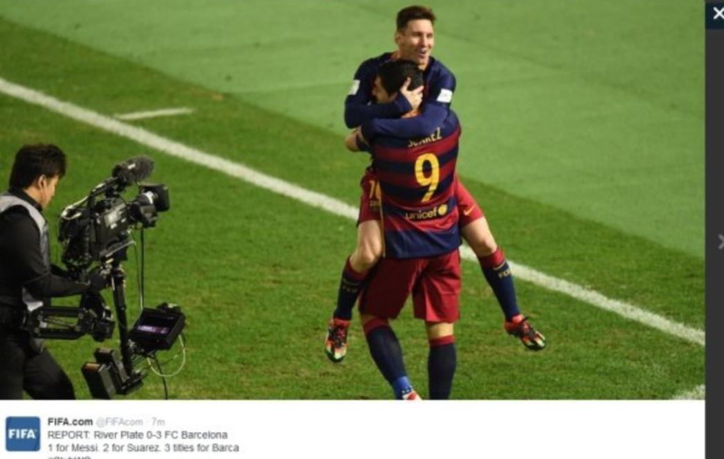 Messi i Suarez donijeli svjetski naslov Barceloni