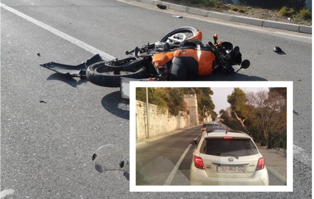 TEŠKA PROMETNA NESREĆA: Kod skretanja za Gradac sudarili  se automobil i motocikl