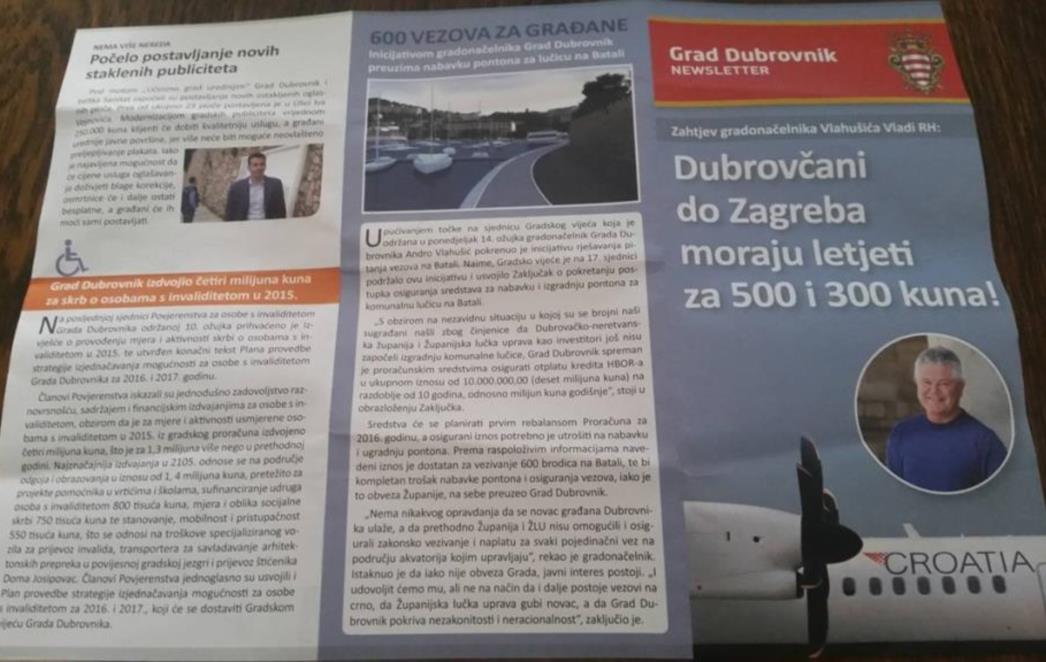 Valentin Dujmović: Grad i Vodovod putem letaka uz račune za vodu informiraju građane o projektima