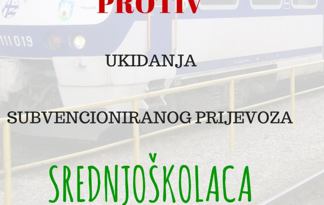 Srednjoškolci se protive najavljenom ukidanju subvencioniranja prijevoza!