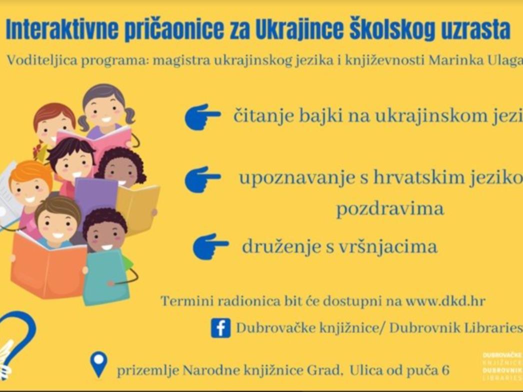 Dubrovačke knjižnice organiziraju interaktivne pričaonice za Ukrajince školskog uzrasta