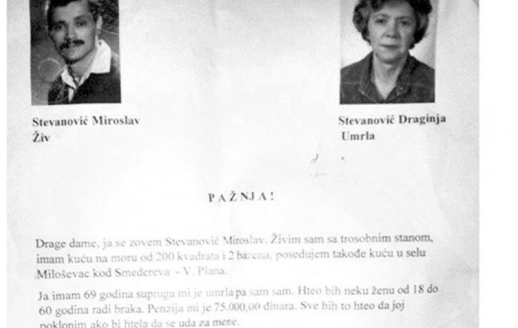 HIT OGLAS NA INTERNETU: Kako penzioner traži ženu!